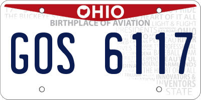 OH license plate GOS6117