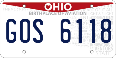 OH license plate GOS6118