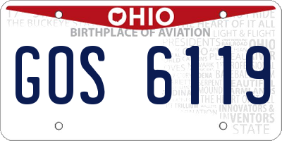 OH license plate GOS6119