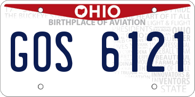 OH license plate GOS6121
