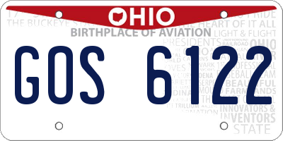 OH license plate GOS6122
