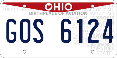 OH license plate GOS6124