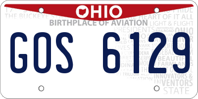 OH license plate GOS6129