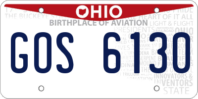 OH license plate GOS6130