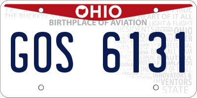 OH license plate GOS6131
