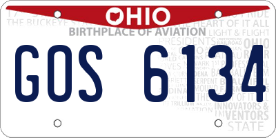 OH license plate GOS6134