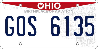 OH license plate GOS6135