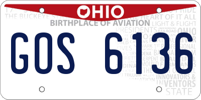 OH license plate GOS6136