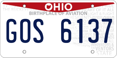 OH license plate GOS6137