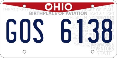 OH license plate GOS6138