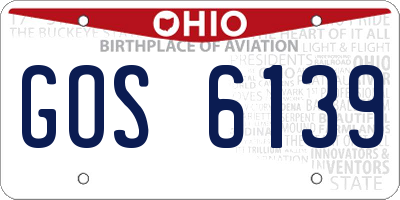 OH license plate GOS6139