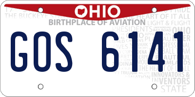 OH license plate GOS6141
