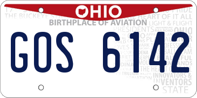 OH license plate GOS6142