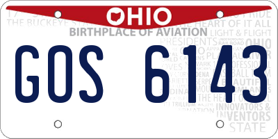OH license plate GOS6143