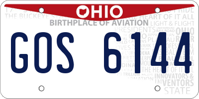 OH license plate GOS6144