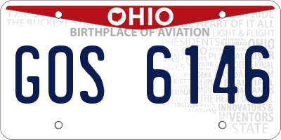 OH license plate GOS6146