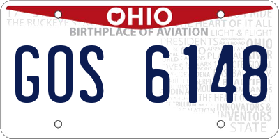 OH license plate GOS6148