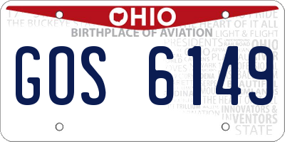 OH license plate GOS6149