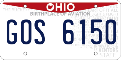 OH license plate GOS6150