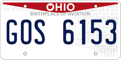 OH license plate GOS6153