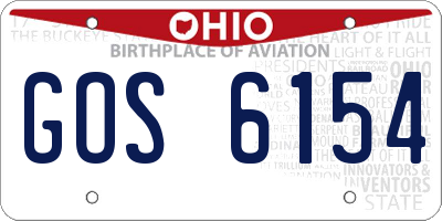 OH license plate GOS6154