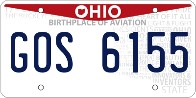 OH license plate GOS6155