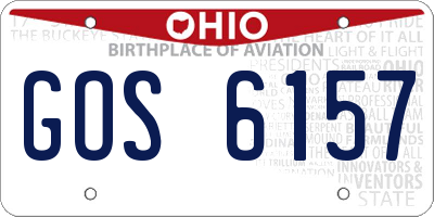 OH license plate GOS6157