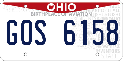 OH license plate GOS6158