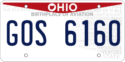 OH license plate GOS6160
