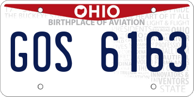 OH license plate GOS6163
