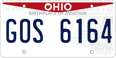 OH license plate GOS6164