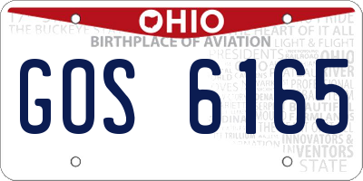 OH license plate GOS6165