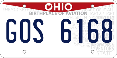 OH license plate GOS6168