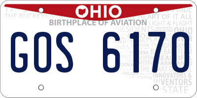 OH license plate GOS6170