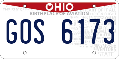 OH license plate GOS6173