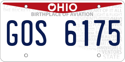OH license plate GOS6175