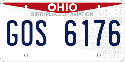 OH license plate GOS6176