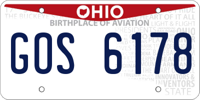 OH license plate GOS6178