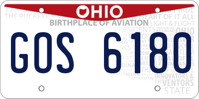 OH license plate GOS6180