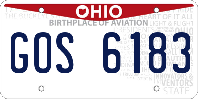 OH license plate GOS6183