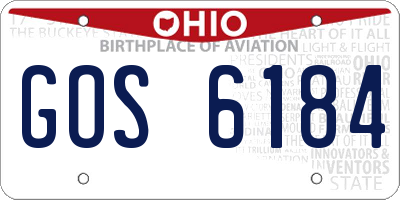 OH license plate GOS6184
