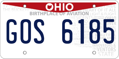 OH license plate GOS6185
