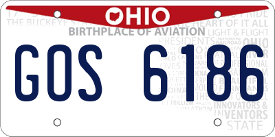 OH license plate GOS6186