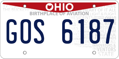 OH license plate GOS6187
