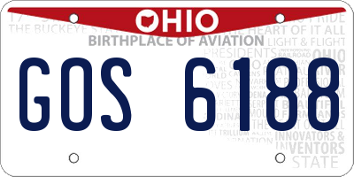 OH license plate GOS6188