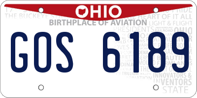 OH license plate GOS6189
