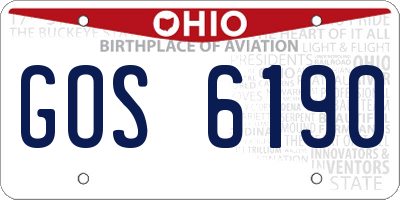 OH license plate GOS6190