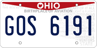 OH license plate GOS6191
