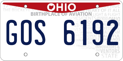 OH license plate GOS6192