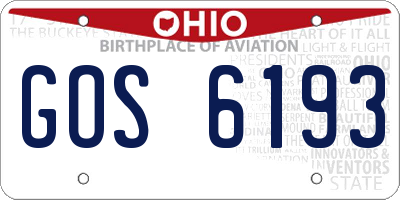 OH license plate GOS6193